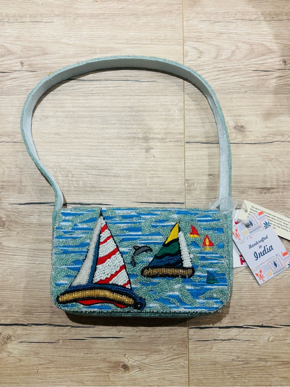 Sailboat Beaded Bag